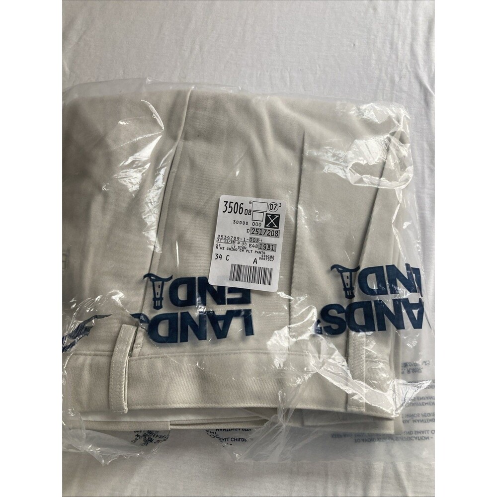 New Lands' End Men's 40 Trafitional Fit Chino Pants Khaki